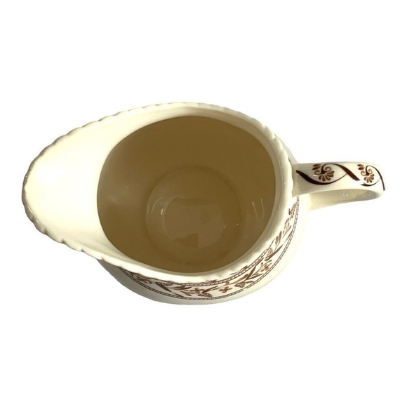 Vintage Pitcher I Godinger & Co Beige Brown Floral Band Glazed Ceramic Pottery - Picture 4 of 5